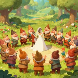 chorus of dwarfs celebrating at wedding ceremony colorful nature highly detailed vibrant colors concept art fantasy style