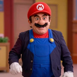 film still of danny devito as mario in live action super mario bros movie, 4 k