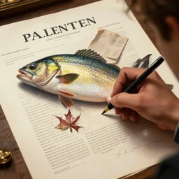 fish signing the declaration of independence, realistic painting, high definition, digital art, very detailed, extremely high detail, photo realistic, concept art, unreal engine 5,