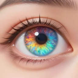 a beautiful human eye, like a rainbow oil painting texture, cg original