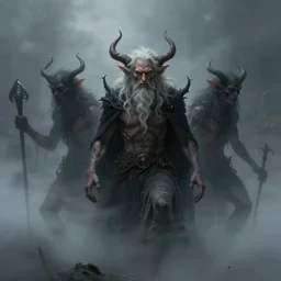 elder demons from the abyss in a misty fog, by emil melmoth, by rozalski, by greg rutkowski cinematic