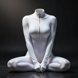 striking character concept portrait, kim possible, wrists together, white leotard costume with zipper, curvaceous, defeated, game over. detailed, elegant, high quality, dark lighting, very high contrast with dark background, fantasy, reflective, spotlight. digital artwork by artgerm and wlop and alex ross and alphonse mucha, trending on artstation