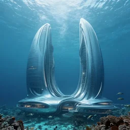 futuristic buildings under water designs by Luigi Serafini