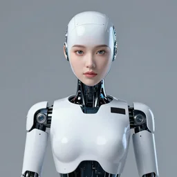 portrait of a beautiful female robot