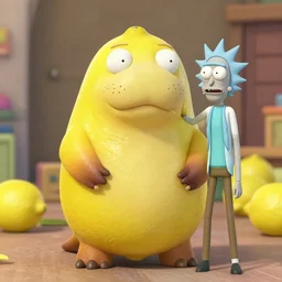 a yellow lemon walrus lemon from the latest disney pixar film, stopmotion animation, detailed, cgi, greg, ross tran, rendered in unreal engine, Rick and Morty, bizarre, lemon