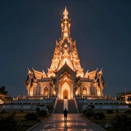 an sci - fi glowing peaceful temple by greg rutkowski and ross tran