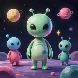 trippy abstract little aliens space backdrop million dollar masterpiece