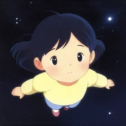 dithered portrait of a young girl floating away in space, colorful, cute face by ( ( mai yoneyama ) ), ilya kuvshinov, yoshinari yoh, katsura masakazu, dynamic pose, kyoani, rounded eyes, illustration, anime poster, anime visual, halftone shading