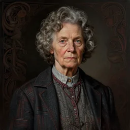 old krysten ritter with grey hair as an actor from stranger things, old lady, 1 9 8 0's, intricate, highly detailed, digital painting, artstation, oppressive lighting, fashion concept art, sharp focus, illustration, art by greg rutkowski and alphonse mucha