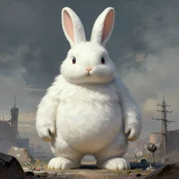 a giant humanoid space rabbit. art by tomasz alen kopera and glenn fabry.