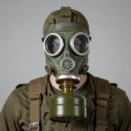 wwii gas mask, bubble goth style