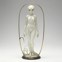 minimalistic realistic artnouveau style alien vampiress by rene lalique 8 k