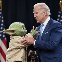 Joe Biden fighting Yoda