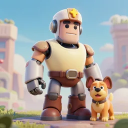portrait 🤖🐕, octane render, detailed, brawl stars, unreal engine 5, cinema 4 d cinematic, artstation, greg rutkowski, clash of clan, clash royal