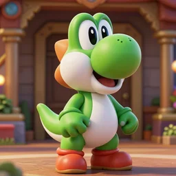 a highly detailed yoshi nintendo, photorealistic,, crisp quality and light reflections, transcendent, clean linework, finely detailed, ornate, by adrian smith, 4 k, trending on artstation, volumetric lighting, octane render