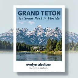 a tourism poster of grand teton national park in florida, by evelyn abelson, featured on dribble, regionalism, digital illustration, wallpaper, poster art