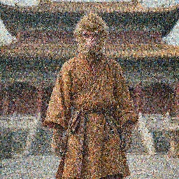 A MONKEY dressed as a shaolin monk, standing in front of an ancient chinese palace, cinematic lighting, artstation, greg rutkowski