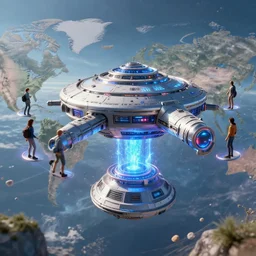 teleportation machine in our world, with people using it for travel, powered by scalar plasma energy