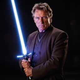clint eastwood holding lightsaber in star wars episode 3, 8k resolution, full HD, cinematic lighting, award winning, anatomically correct