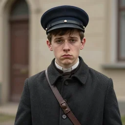 twentinine years old lee evans as a ( ( ( sad ) ) ), quirky eastern european 1 9 th century postman. detailed soft focus interesting lights, portrait by john collier