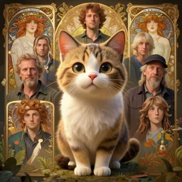 highly detailed vfx portrait of a cute cat, unreal engine, greg rutkowski, loish, rhads, beeple, makoto shinkai and lois van baarle, ilya kuvshinov, rossdraws, tom bagshaw, alphonse mucha, global illumination, detailed and intricate environment