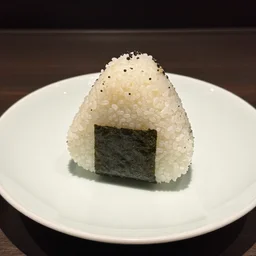 onigiri on a plate, michelin star