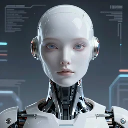 retrofuturistic portrait of an android, space graphics art in background, close up, wlop, dan mumford, artgerm, liam brazier, peter mohrbacher, 8 k, raw, featured in artstation, octane render, cinematic, elegant, intricate, 8 k
