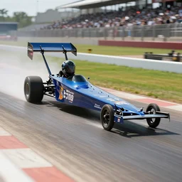 top fuel dragster going down the track, hyperrealistic,