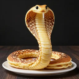 a giant cobra snake made from pancakes