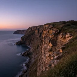 cliff side at dusk