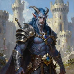 a beautiful portrait painting of a male aasimar in bright castle setting, pathfinder, dungeons and dragons, art by keith parkinson and greg rutkowski and tim hildebrandt