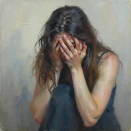 highly detailed painting of deep sadness alone, expressive emotional sadness piece, trending on art station, abstract emotional sadness expression, very very very beautiful