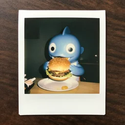 1 9 5 0 s polaroid photo of a diglett eating a burger