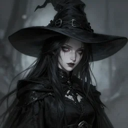 dark fantasy brunette witch disguised as a boy, pale, headshot portrait, wide angle view, highly detailed, qichao wang, artgerm, cushart krenz, zeronis, trending on artstation, soft light, sharp edges, illustration, character design, concept art
