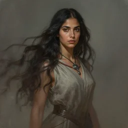 portrait, maya ali as a wind sorcerer, gwent, matte painting concept art, by lorenzo mastroianni, anna podedworna, pablo hurtado de mendoza