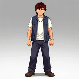 concept art of a nichijou character as a grand theft auto playable character