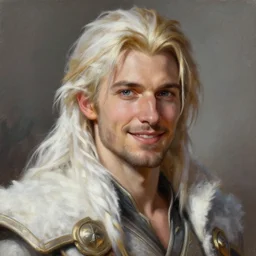 a _ fantasy _ style _ portrait _ painting _ of male, dark blonde hair and stubble, smiling, white, rpg dnd oil _ painting _ unreal _ 5 _ daz. _ rpg _ portrait _ extremely _ detailed _ artgerm _ greg _ rutkowski _ greg