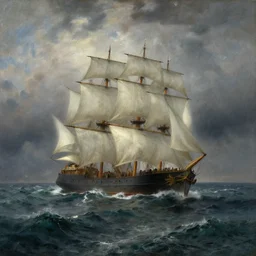 ships sailing through a tumultuous sea by ivan aivazovsky, stormy weather, trending on artstation