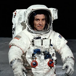 Carl Sagan is on the moon in an astronaut suit, without his helmet on, Carl Sagan Carl Sagan
