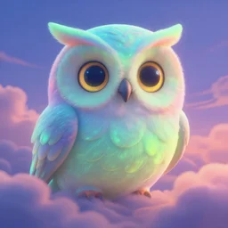 pareidolia pareidolia fluorescent soft pleasing - palette friendly colossal gentle friendly giant mystical spirit owl - inspired waifish fledgling sprite princess angel of the turbulent wind, eyes, character portrait, close - up, pleasing palette, undulating nebulous sunset clouds adorable, idyllic cumulonimbus matte painting from fantasia pastel from fantasia ( 1 9 4 1 )