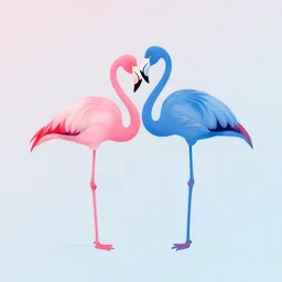 album cover art for pink and blue flamingo minimalism by akihiko yoshida