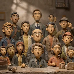 people made of plastic and clay movie theatre, 3 d, portrait face, dappled light, in the style of matt murphy, jeremy enecio, miles johnston, monet, cynical realism, john william godward, yoshitaka amano, james jean, miles johnston, louise zhang, matt murphy, enes dirig, pekka halonen, finnish naturalism, realism