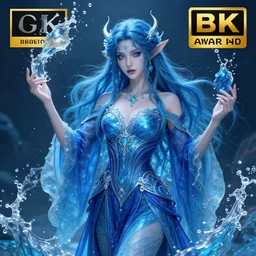 beautiful!! elemental water witch with intricate blue robes and water powers artgerm anne stokes highly detailed 8 k hdr smooth sharp focus high resolution award - winning photo photorealistic