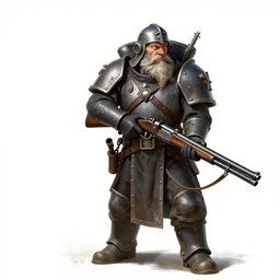 concept art of a ww 1 heavily armored dwarven soldier holding a double barreled shotgun in the style of high fantasy art trending on artstation deviantart pinterest detailed high resolution hd 8 k