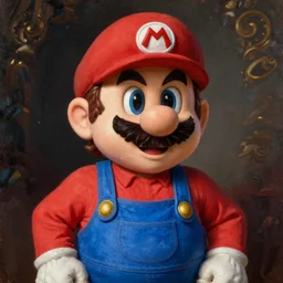 oil painting portrait of Super Mario by Leonardo da Vinci