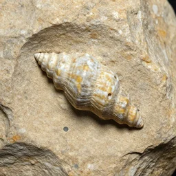 nautilidae fossil lodged in sandstone rock, paleontology,