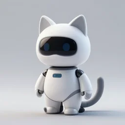 a robot shaped like a cat, designed by Apple, concept art