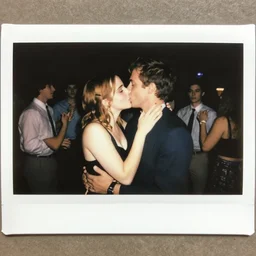 2 0 2 2 full color polaroid of clint howard and emma watson making out at a college party,