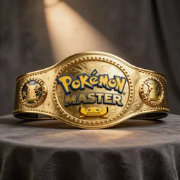 gold pokemon master wrestling belt
