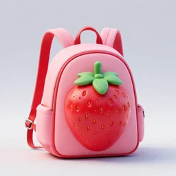 a backpack in strawberry fruit shape, digital art, artgem, octane render, artstation, hasselblad photo, 4 k resolution, fashion design, product photo